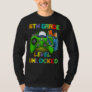 T-shirt Niveau 6e Débloqué Jeu Vidéo Rentrée Scolaire