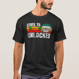 T-shirt Niveau 75 Jeux vidéo déverrouillés 75e anniversair
