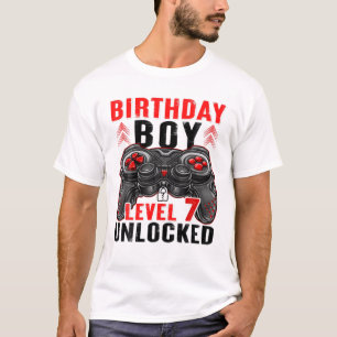T-shirt Niveau 7 Anniversaire déverrouillé Garçon 7 ans Ga