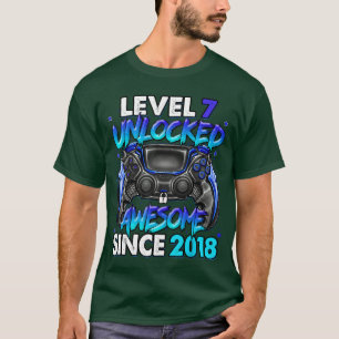 T-shirt Niveau 7 Débloqué Incroyable Depuis Anniversaire 7
