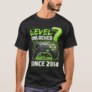 T-shirt Niveau 7 Déverrouillé Awesome 2014 jeu vidéo 7e na