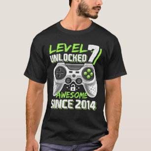T-shirt Niveau 7 Déverrouillé Awesome 2014 jeu vidéo 7e na