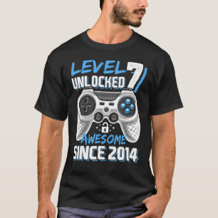 T-shirt Niveau 7 Déverrouillé Awesome 2014 jeu vidéo 7e na