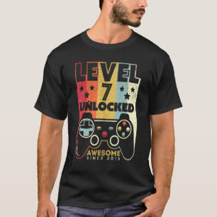 T-shirt Niveau 7 Déverrouillé Awesome 2015 jeu vidéo 7e na