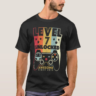 T-shirt Niveau 7 Déverrouillé Awesome 2015 jeu vidéo 7e na