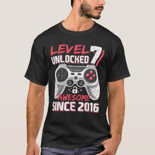 T-shirt Niveau 7 Déverrouillé Awesome 2016 jeu vidéo 7e na