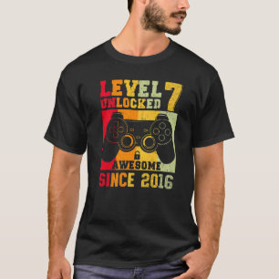 T-shirt Niveau 7 Déverrouillé Awesome 2016 jeu vidéo 7e na