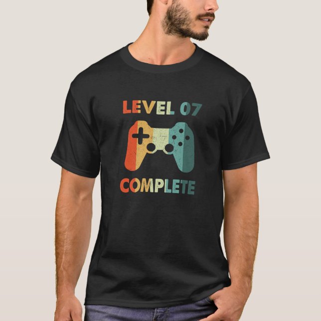 T-shirt Niveau 7 Gamer Vidéo Complet - 7E Anivers Mariage (Devant)
