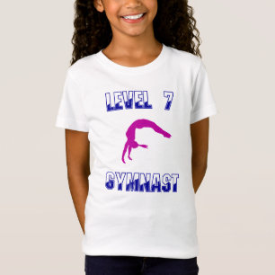 T-Shirt Niveau 7 Gymnaste Bleu et Magenta Gymnastique