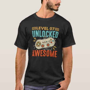 T-shirt Niveau 7 Jeu De Jeu Déverrouillé Garçon Fille 7E J