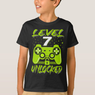 T-shirt Niveau 7 Jeu vidéo déverrouillé 7e Jeu d'anniversa