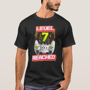 T-shirt Niveau 7 Rejoint Gamer 7e Anniversaire Vidéo Jeu B