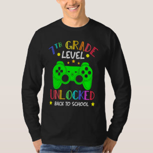 T-shirt Niveau 7e année débloqué jeu vidéo retour à l'écol