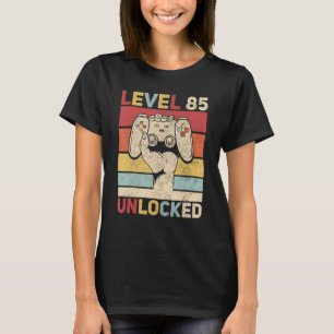 T-shirt Niveau 85 Déverrouillé 85 Ans Hommes Anniversaires