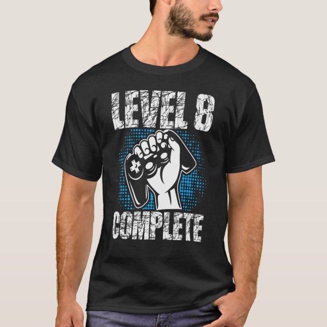 T-shirt Niveau 8 Anniversaire complet Jeu de 8 ans (Devant)
