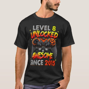 T-shirt Niveau 8 Débloqué Awesome Depuis 2015 8e Anniversa
