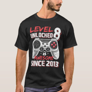 T-shirt Niveau 8 Déverrouillé Awesome 2013 Jeu vidéo 8e Na