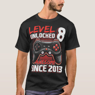 T-shirt Niveau 8 Déverrouillé Awesome 2013 Jeu vidéo 8e Na