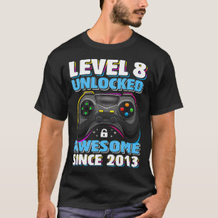 T-shirt Niveau 8 Déverrouillé Awesome 2013 Jeu vidéo 8e Na