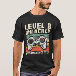 T-shirt Niveau 8 Déverrouillé Awesome 2013 Jeu vidéo 8e Na