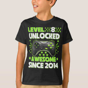 T-shirt Niveau 8 Déverrouillé Awesome 2014 Jeu vidéo 8e Na