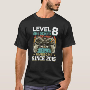 T-shirt Niveau 8 Déverrouillé Awesome 2015 Garçons jeu vid