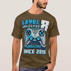 T-shirt Niveau 8 Déverrouillé Awesome 2015 jeu vidéo 8e na