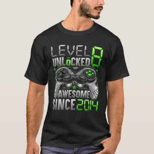 T-shirt Niveau 8 Déverrouillé Awesome Depuis 2014 8E Anniv