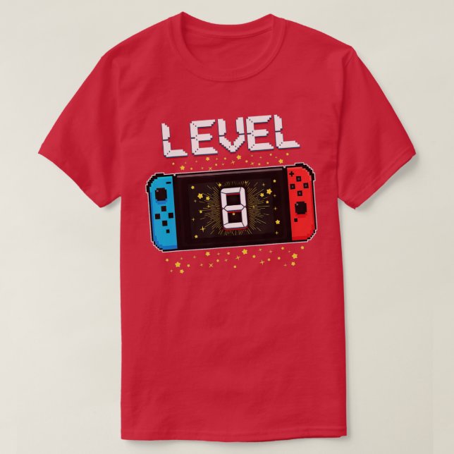 T-shirt Niveau 8 Jeu d'anniversaire Jeux Vidéo de 8 ans Gi (Design devant)