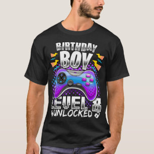 T-shirt Niveau 8 Jeu vidéo déverrouillé 8e anniversaire