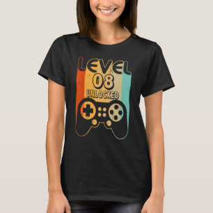 T-shirt Niveau 8 Vidéo Gamer 8e Birthday