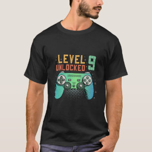 T-shirt Niveau 9 Débloqué Cadeaux de 9e anniversaire pour 