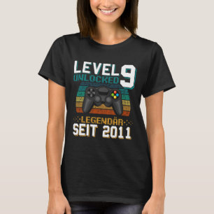 T-shirt Niveau 9 Débloqué Incroyable Depuis Anniversaire 9