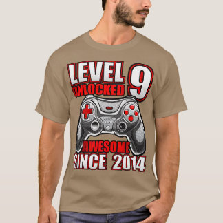 T-shirt Niveau 9 Déverrouillé Awesome 2014 jeu vidéo 9e na