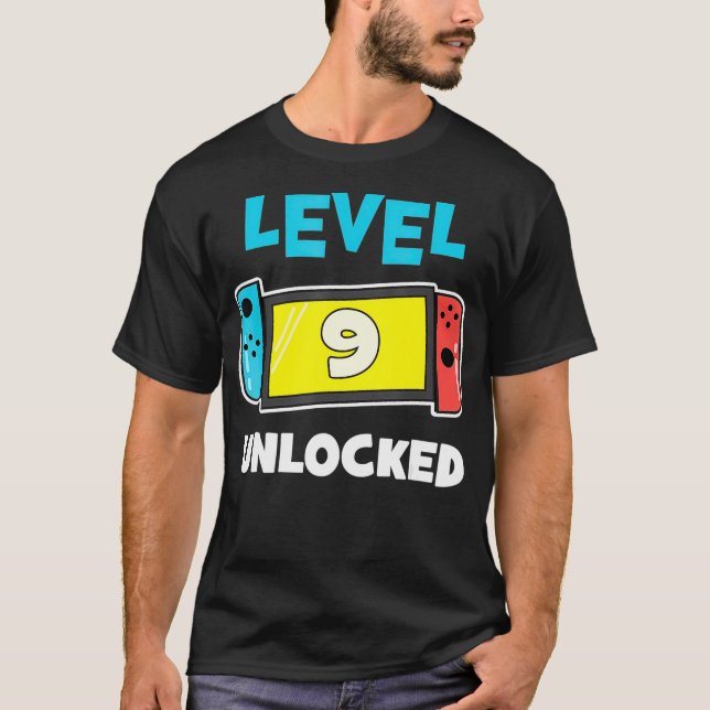 T-shirt Niveau 9 Gamer 9th Birthday Venin Video Gam (Devant)