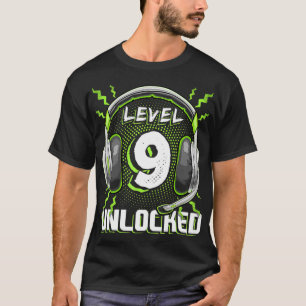 T-shirt Niveau 9 Jeu vidéo déverrouillé 9e Anniversaire Je