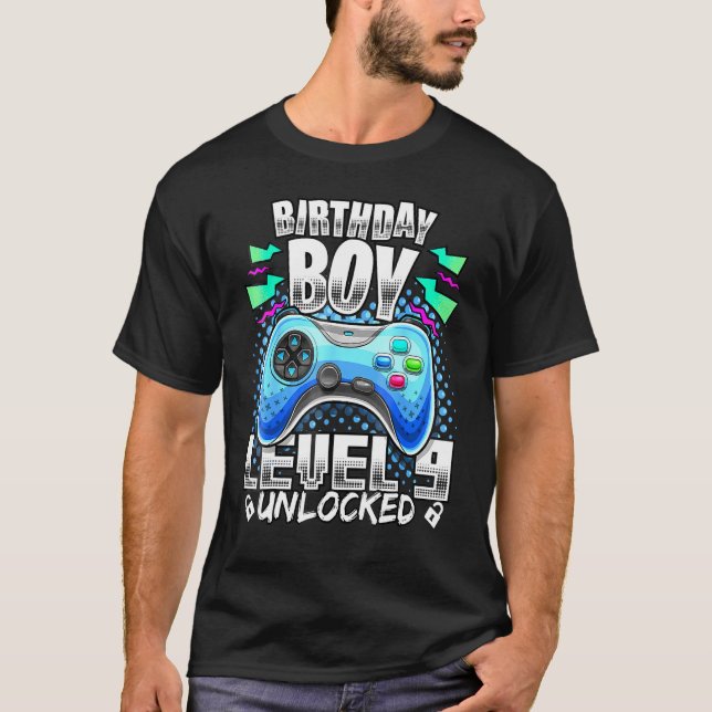 T-shirt Niveau 9 Jeu vidéo déverrouillé 9e Jeu d'anniversa (Devant)