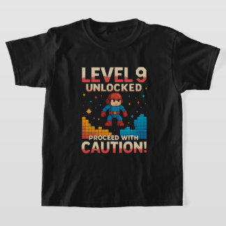 T-shirt NIVEAU 9 NON VERROUILLÉ - 9e cadeau d'anniversaire