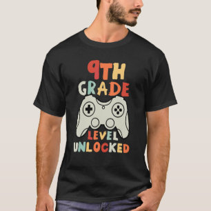 T-shirt Niveau 9e année Débloqué Joueur Premier Jour D'éco