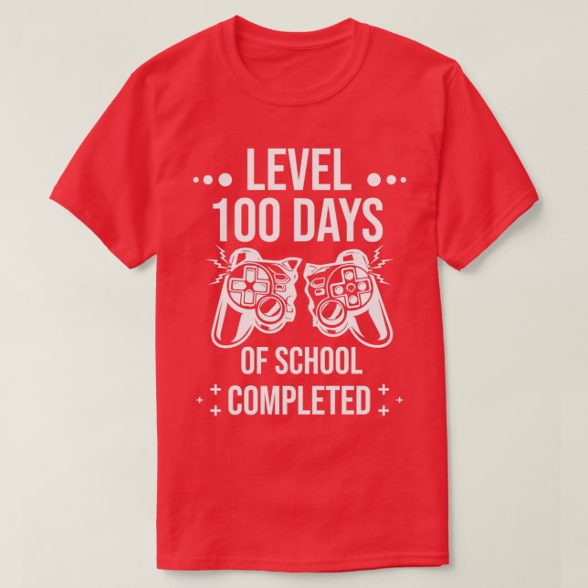 T-shirt Niveau amusant 100 jours d'école terminée Heureux  (Design devant)