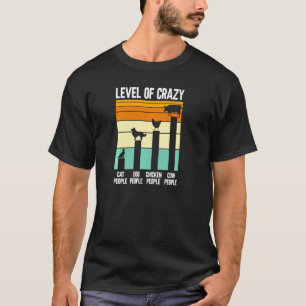 T-shirt Niveau Crazy Cat Personnes Chien Personnes Vache P