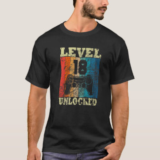 T-shirt Niveau de 18e anniversaire déverrouillé Vintage po