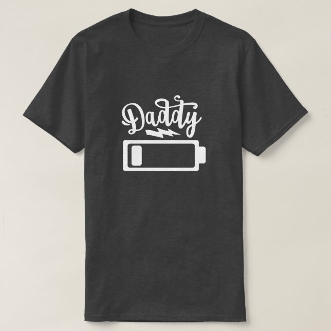 T-shirt Niveau de batterie papa (Design devant)