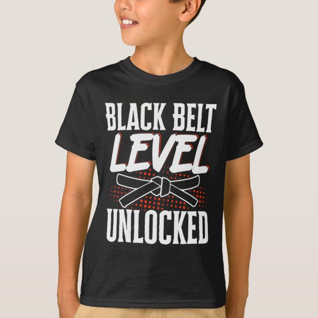 T-shirt Niveau de ceinture noire déverrouillé 2 (Devant)