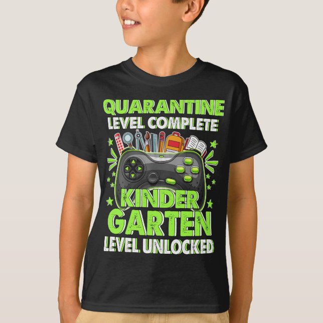 T-shirt Niveau De Jardin D'Enfants En Quarantaine Déverrou (Devant)