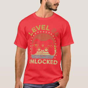 T-shirt Niveau de jeu d'anniversaire 26 ans 26 débloqué vi