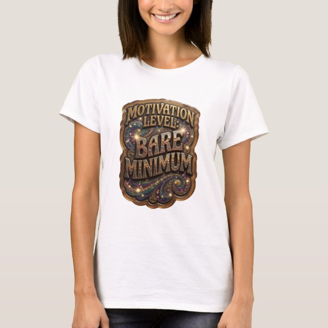 T-shirt Niveau de motivation en or COOL MINIMUM VITAL (Devant)