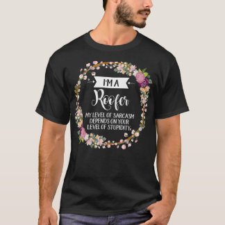 T-shirt Niveau De Sarcasme Floral Pour Les Femmes