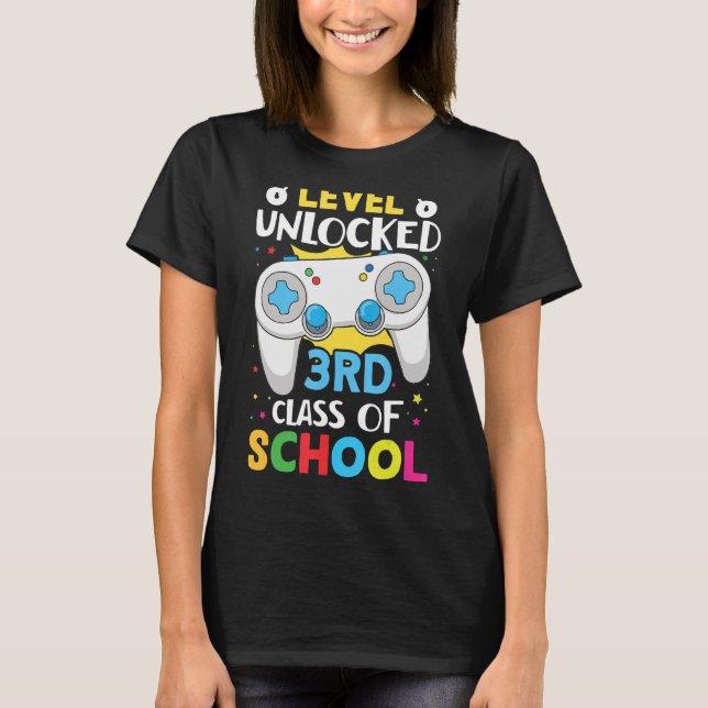 T-shirt Niveau déverrouillé 3e année école primaire Schulk (Devant)