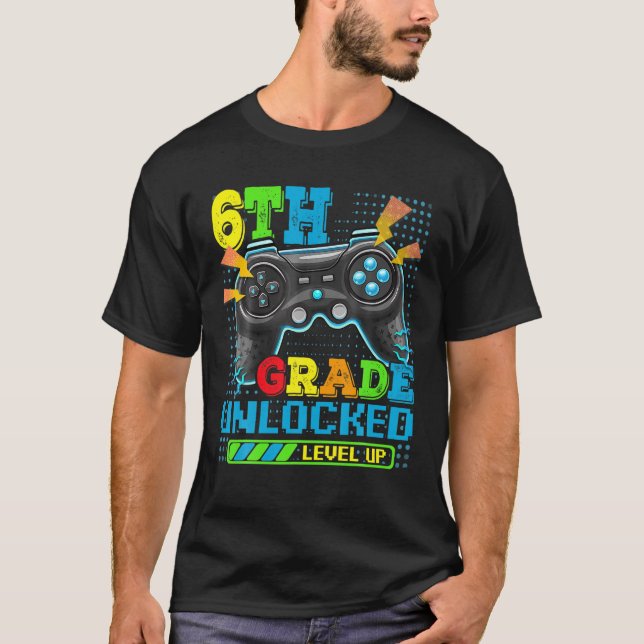 T-shirt Niveau Déverrouillé De 6E Année Drôle De Retour À  (Devant)